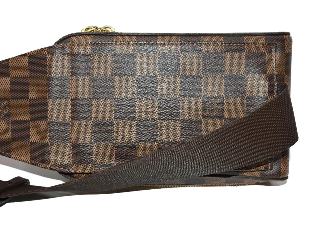 Louis Vuitton Brown Body Canvas Belt Ebene Geronimos Bum Damier Beige